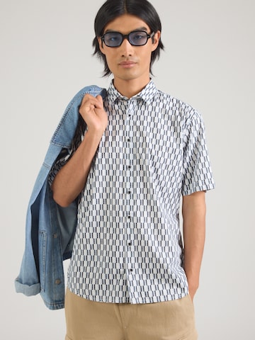 No Excess Regular fit Button Up Shirt in Blue: front