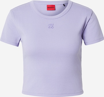 HUGO Тениска 'Delanor' в лилав: отпред