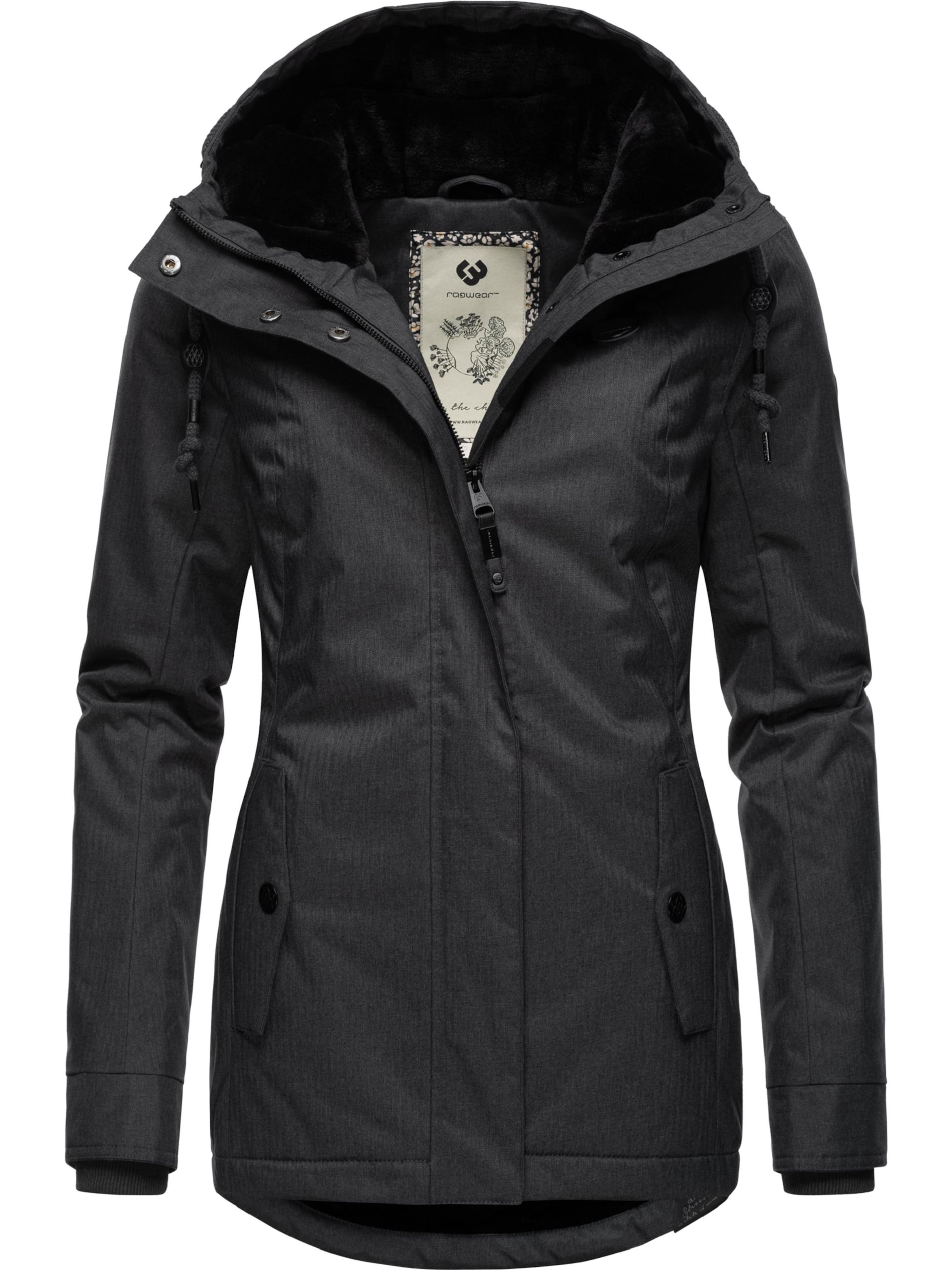 Ragwear Kurtka zimowa 'Monade' w kolorze czarny: przód