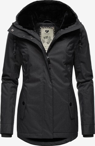 Ragwear Winter Jacket 'Monade' in Black: front