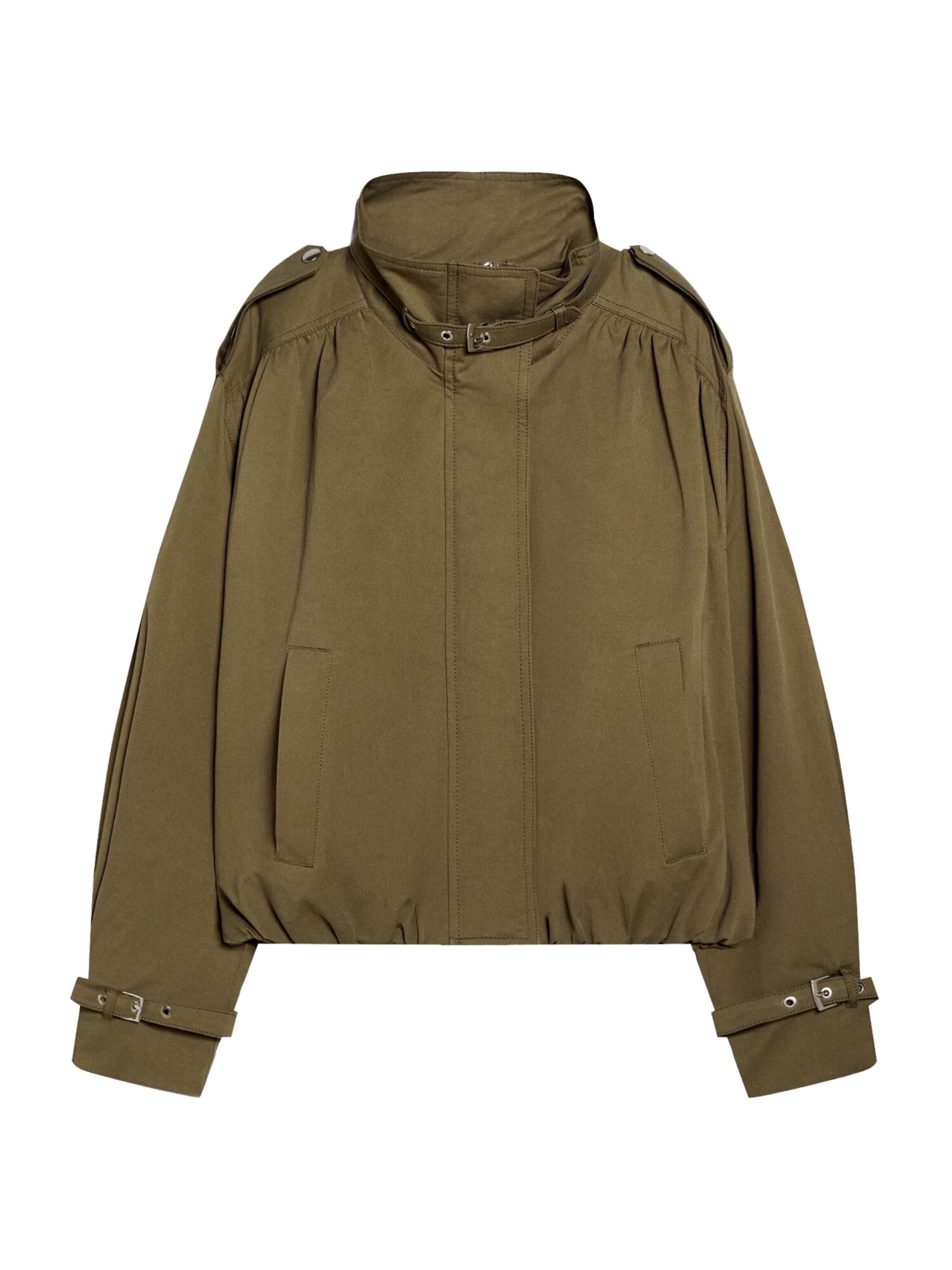 Bershka Prehodna jakna | zelena barva: sprednja stran