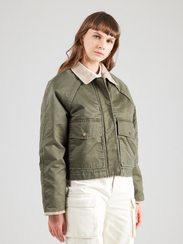 Abercrombie & Fitch Prehodna jakna | zelena barva: sprednja stran