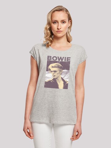 F4NT4STIC Shirt 'David Bowie Smoking Photograph' in Grey: front