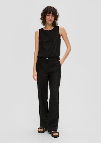 s.Oliver Wide leg Pleat-Front Pants in Black