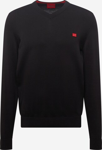 HUGO Sweater 'San Valerio' in Black: front