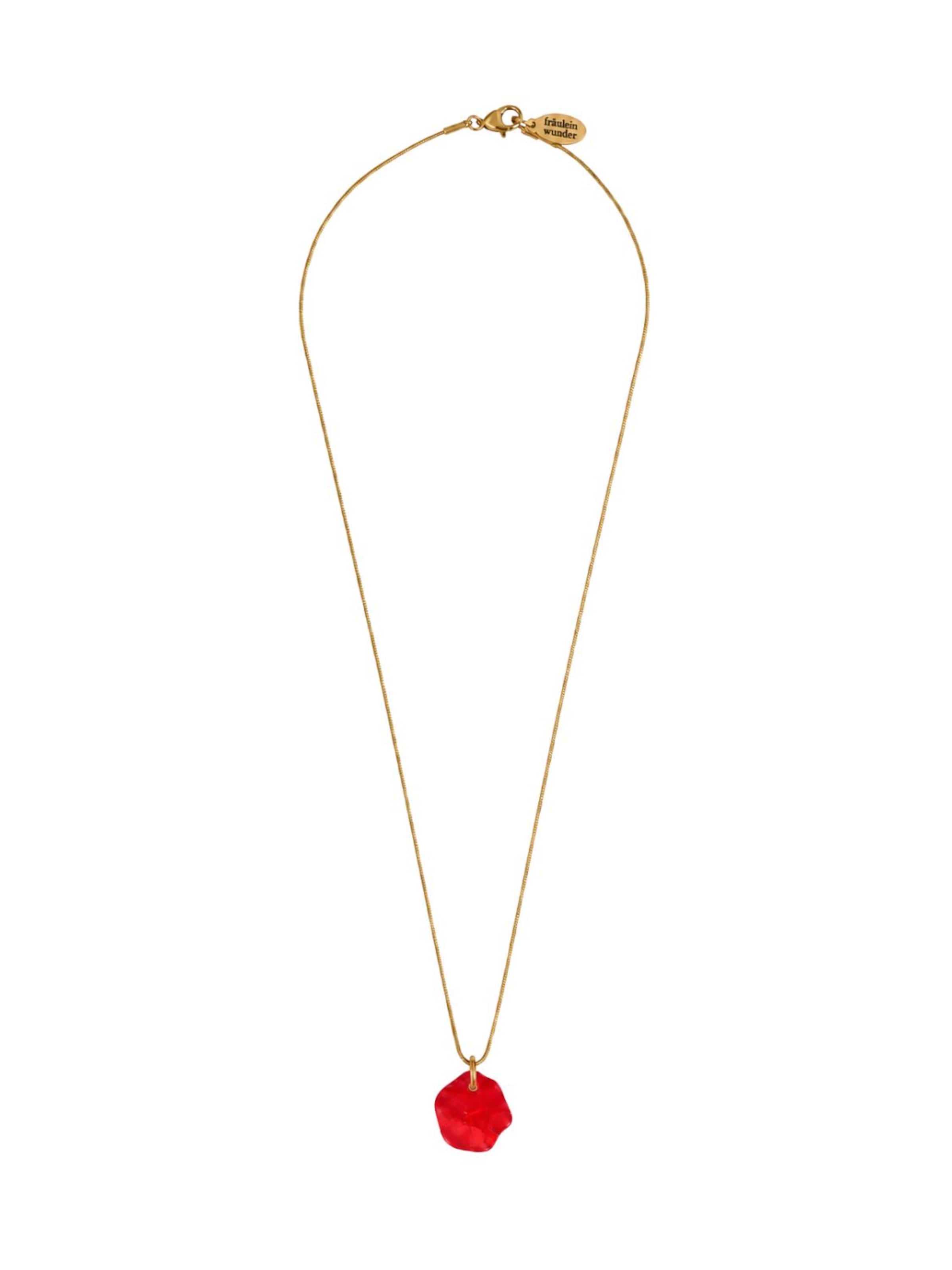 Fräulein Wunder Necklace 'Acetat Alice Gold' in Red: front