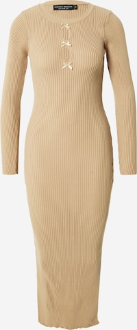 Dorothy Perkins Gebreide jurk in Beige: voorkant