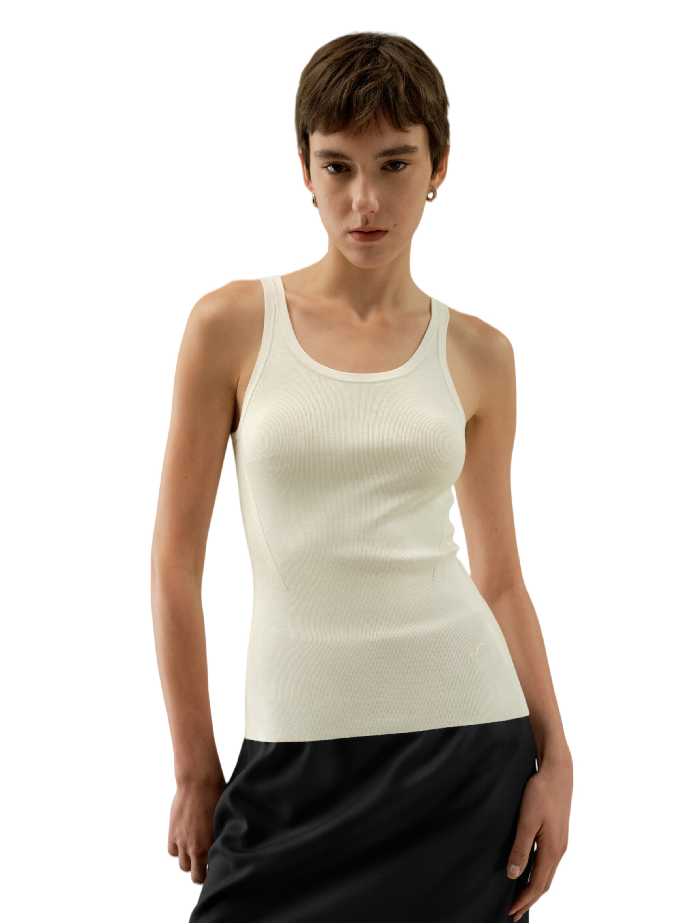 Top 'Basic Seiden Tanktop' di Lilysilk in bianco
