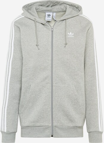 ADIDAS ORIGINALS Sweatjacke '3-Stripes' in Grau: predná strana