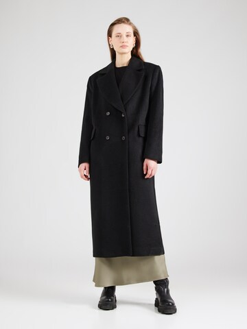 Monki Between-seasons coat in Black: front