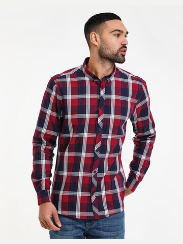 Threadbare Slim fit Button Up Shirt 'Luca' in Blue: front