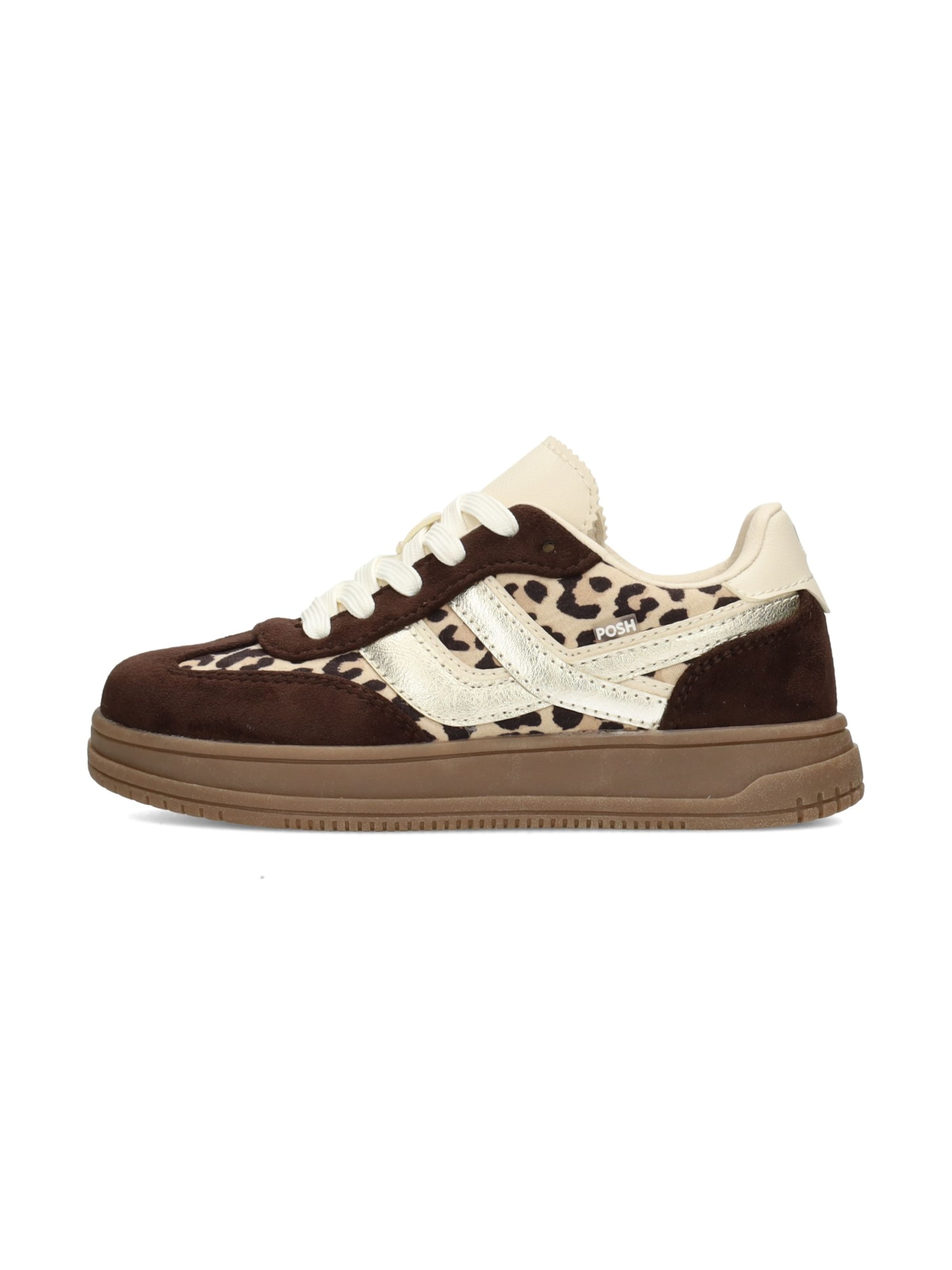 POSH by Poelman Sneakers 'DAYNA' in Bruin: voorkant