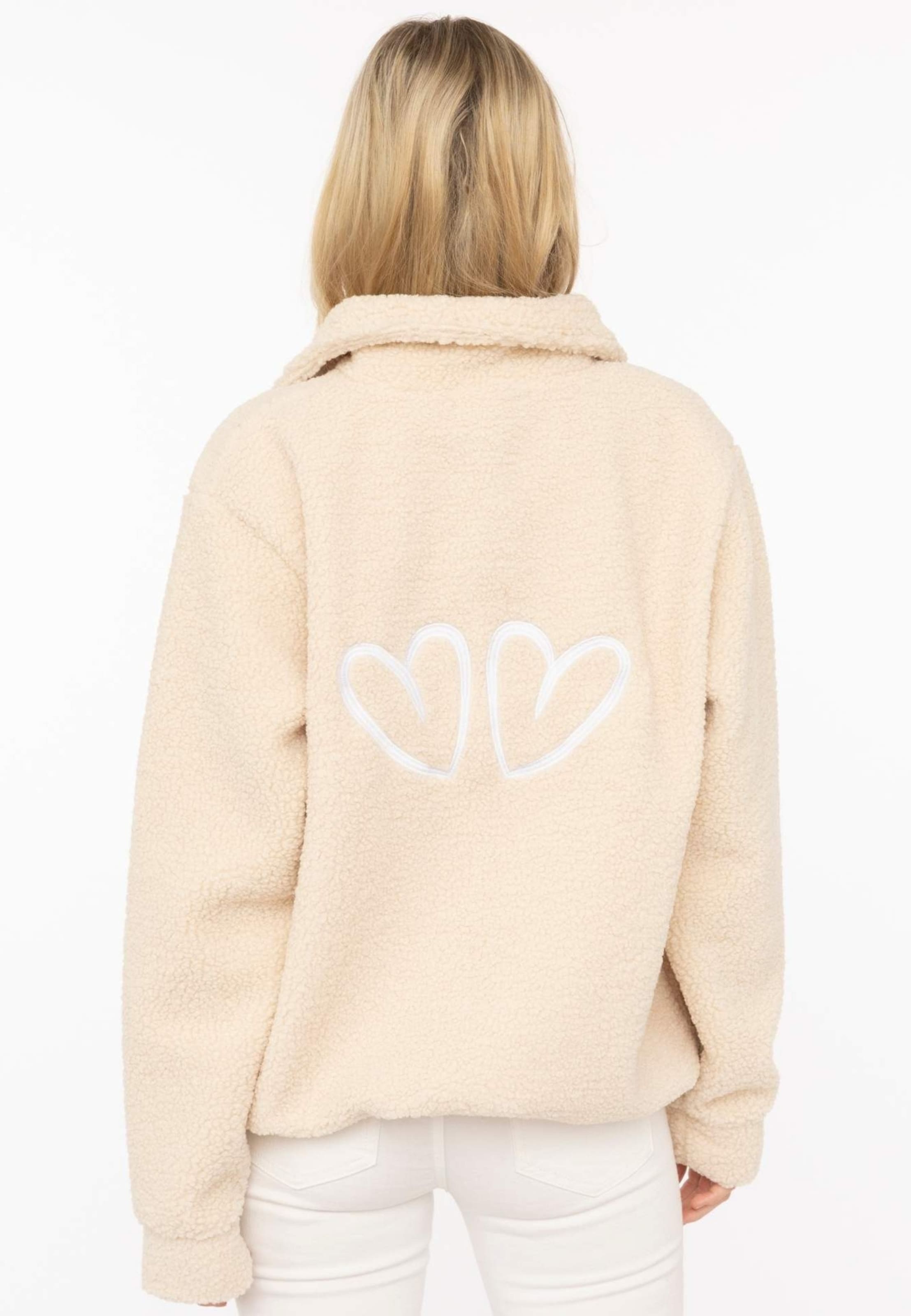 Sweat-shirt Zwillingsherz en beige : derrière