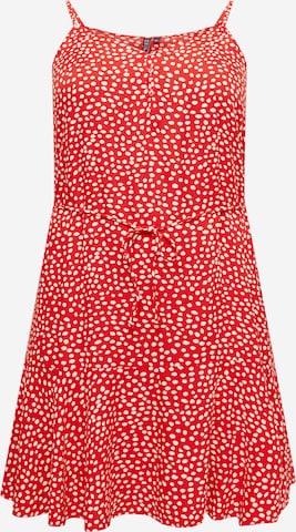 PIECES Curve Shirt Dress in Red: front