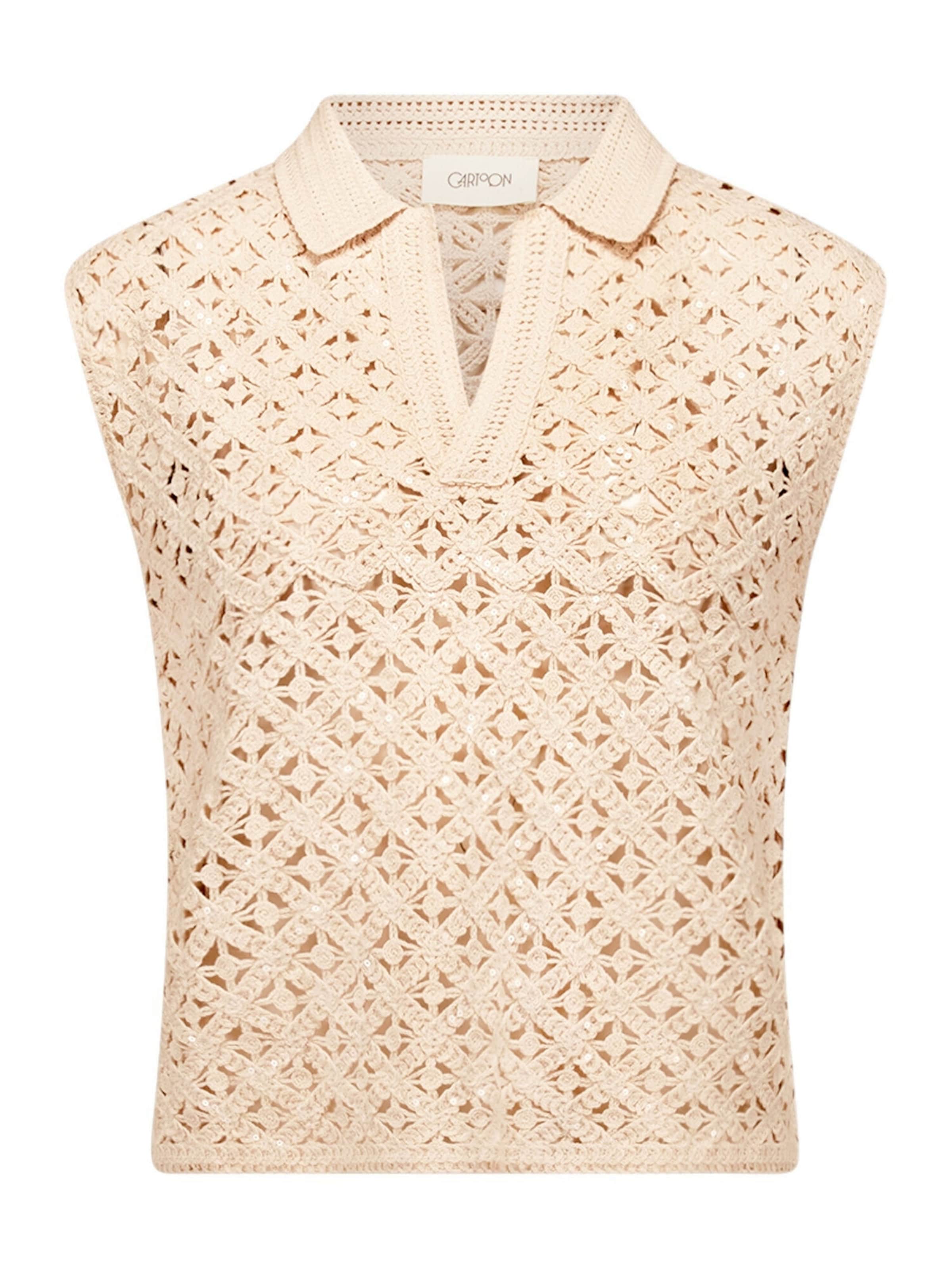 T-shirt Cartoon en beige : devant