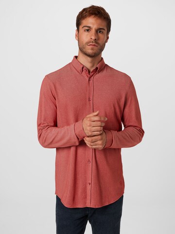 Coupe regular Chemise TOM TAILOR en rouge : devant