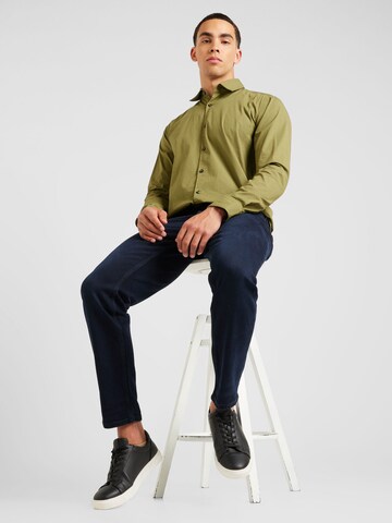 HUGO Slim fit Button Up Shirt 'Ermo' in Green