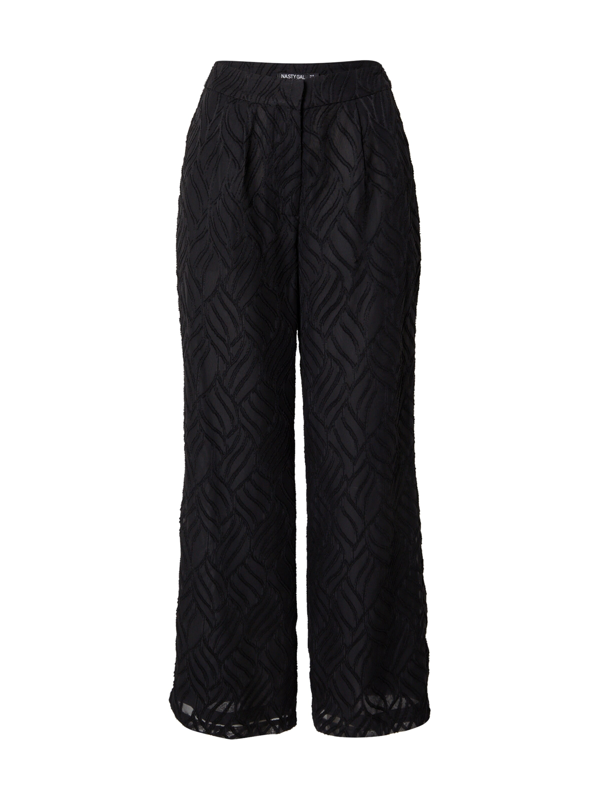 juoda Nasty Gal Laisvas Klostuotos kelnės: priekis