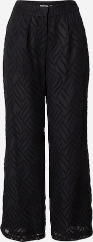 Nasty Gal Loose fit Pleat-front trousers in Black: front