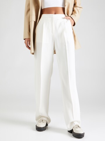 BOSS Loose fit Pleated Pants 'Tozera' in White: front