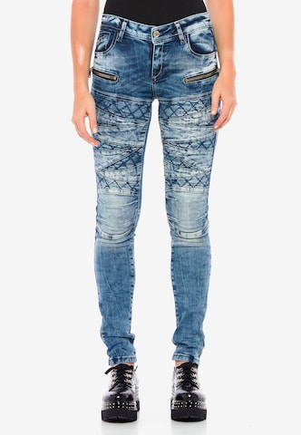 CIPO & BAXX Skinny Jeans in Blauw: voorkant