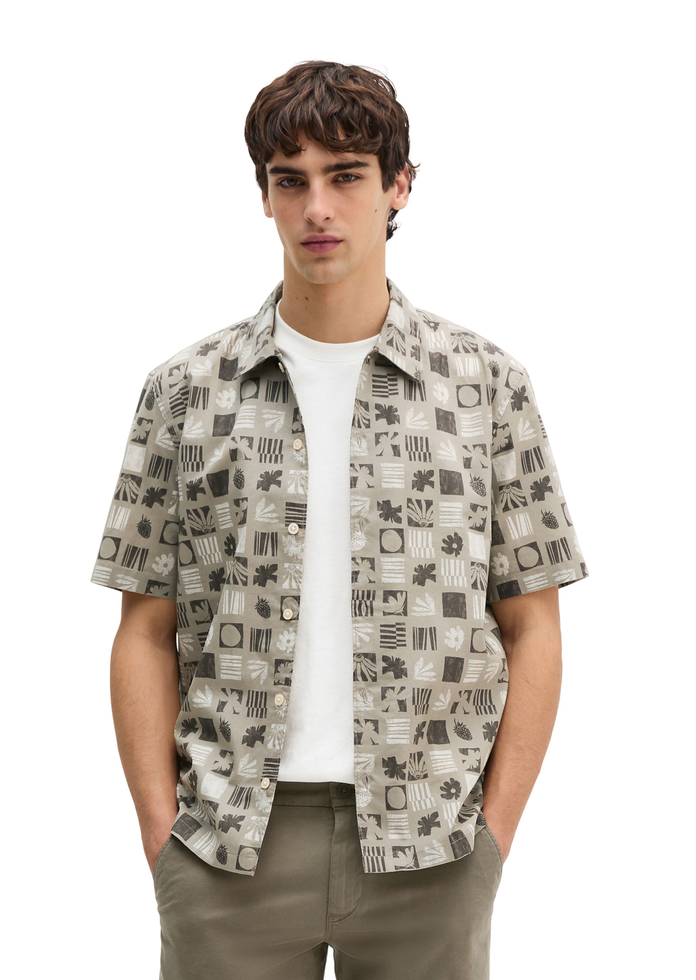 Marc O'Polo Regular fit Overhemd in Bruin: voorkant