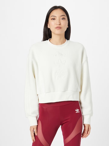 balts ADIDAS ORIGINALS Sportisks džemperis 'Graphic Polar Fleece': no priekšpuses