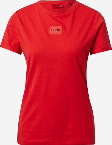 HUGO T-shirt 'The SlimTee' i röd: framsida