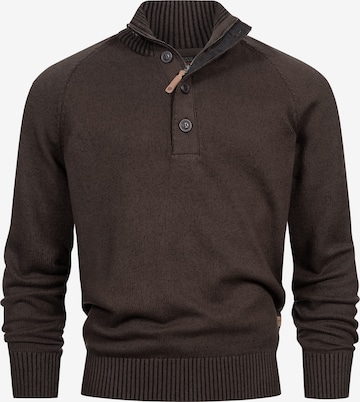 INDICODE JEANS Trui 'INRajas' in Bruin: voorkant