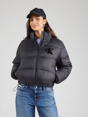 Calvin Klein Jeans Демисезонная куртка в Черный: спереди