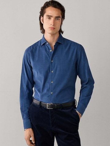 Hackett London Regular Fit Hemd in Blau: Vorderseite