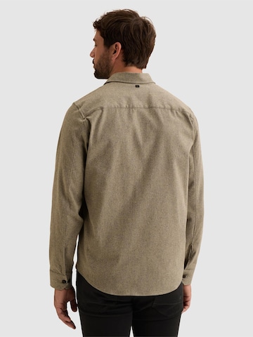 VANGUARD - Ajuste regular Camisa 'Shirt with button closure and jacquard pattern' en beige