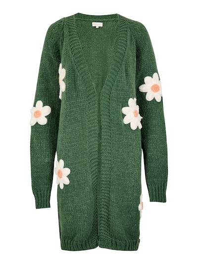 Apricot 3D Daisy Chunky Knit Cardigan ' ' in grün, Produktansicht