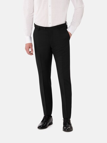 BENVENUTO Slim fit Pleated Pants in Black: front
