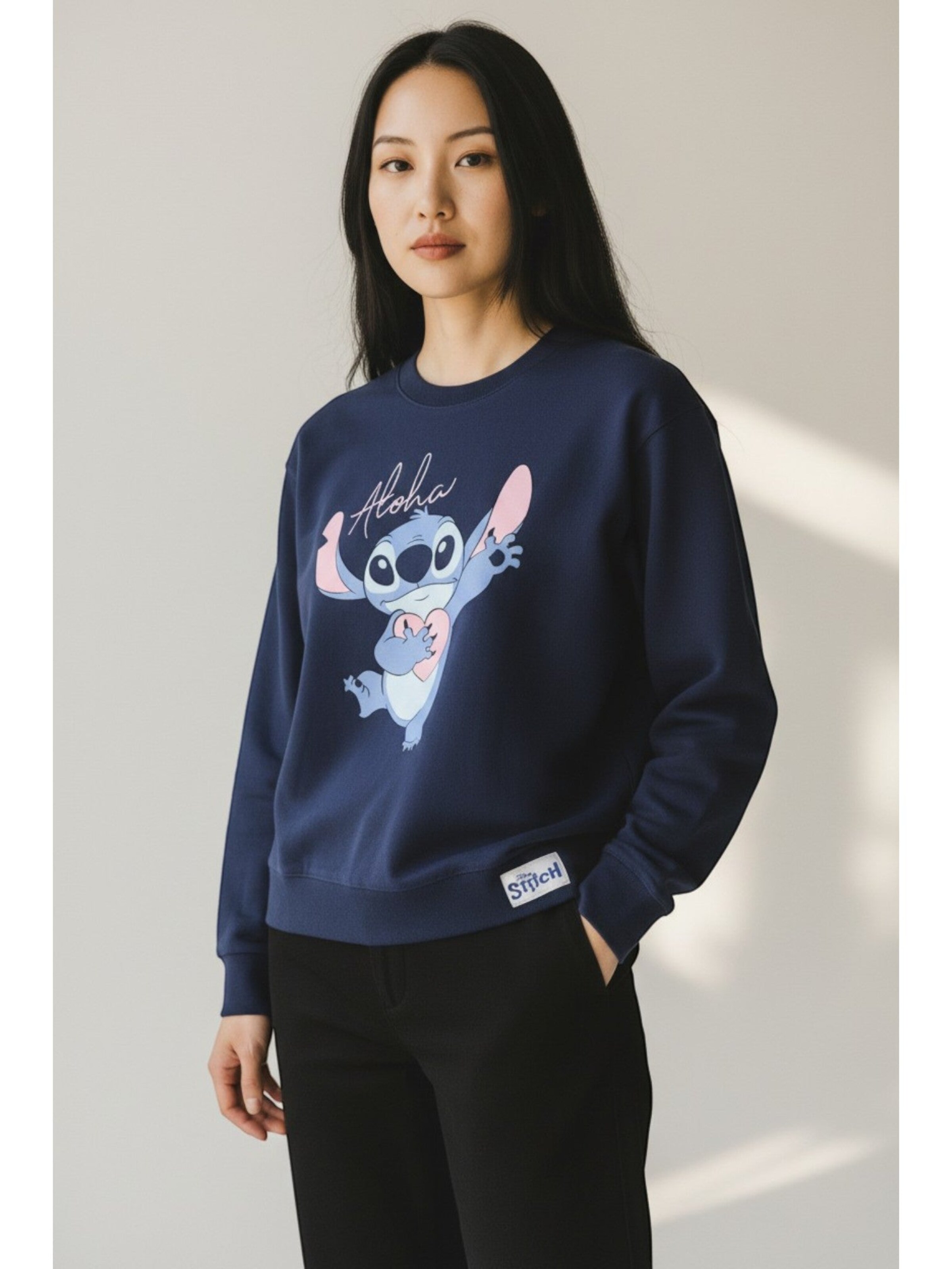 Disney Lilo & Stitch Sweatshirt 'Aloha'‌‌‌‌ in Blau