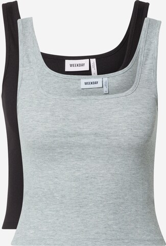 WEEKDAY Top in Grey: front