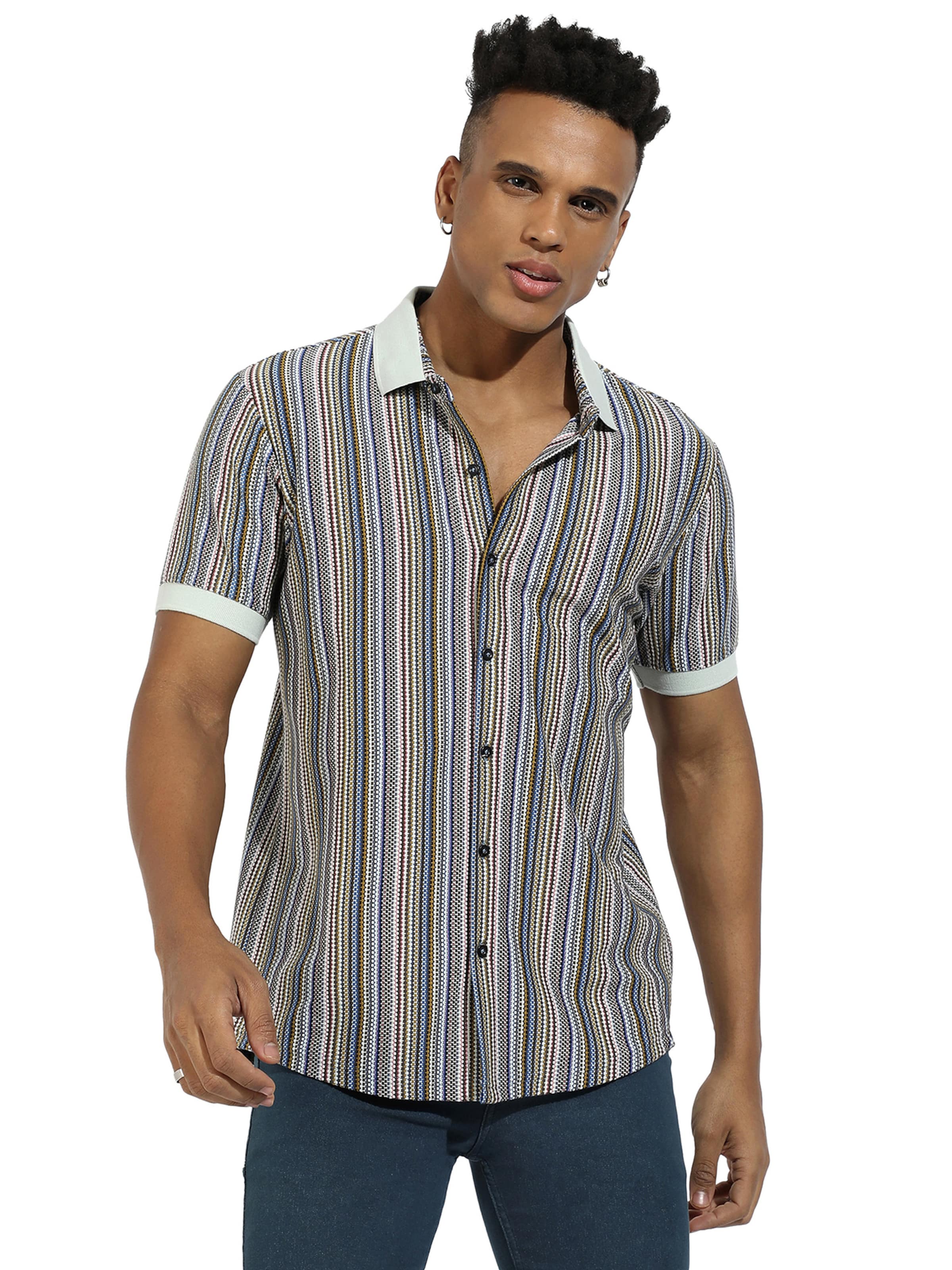 Regular fit Camicia 'Andy' di Campus Sutra in colori misti: frontale