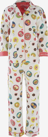 PJ Salvage Pyjama ' Cozy Casual ' en mélange de couleurs / blanc cassé, Vue avec produit