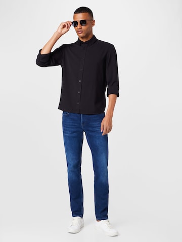 DRYKORN Regular fit Button Up Shirt 'LOKEN' in Black