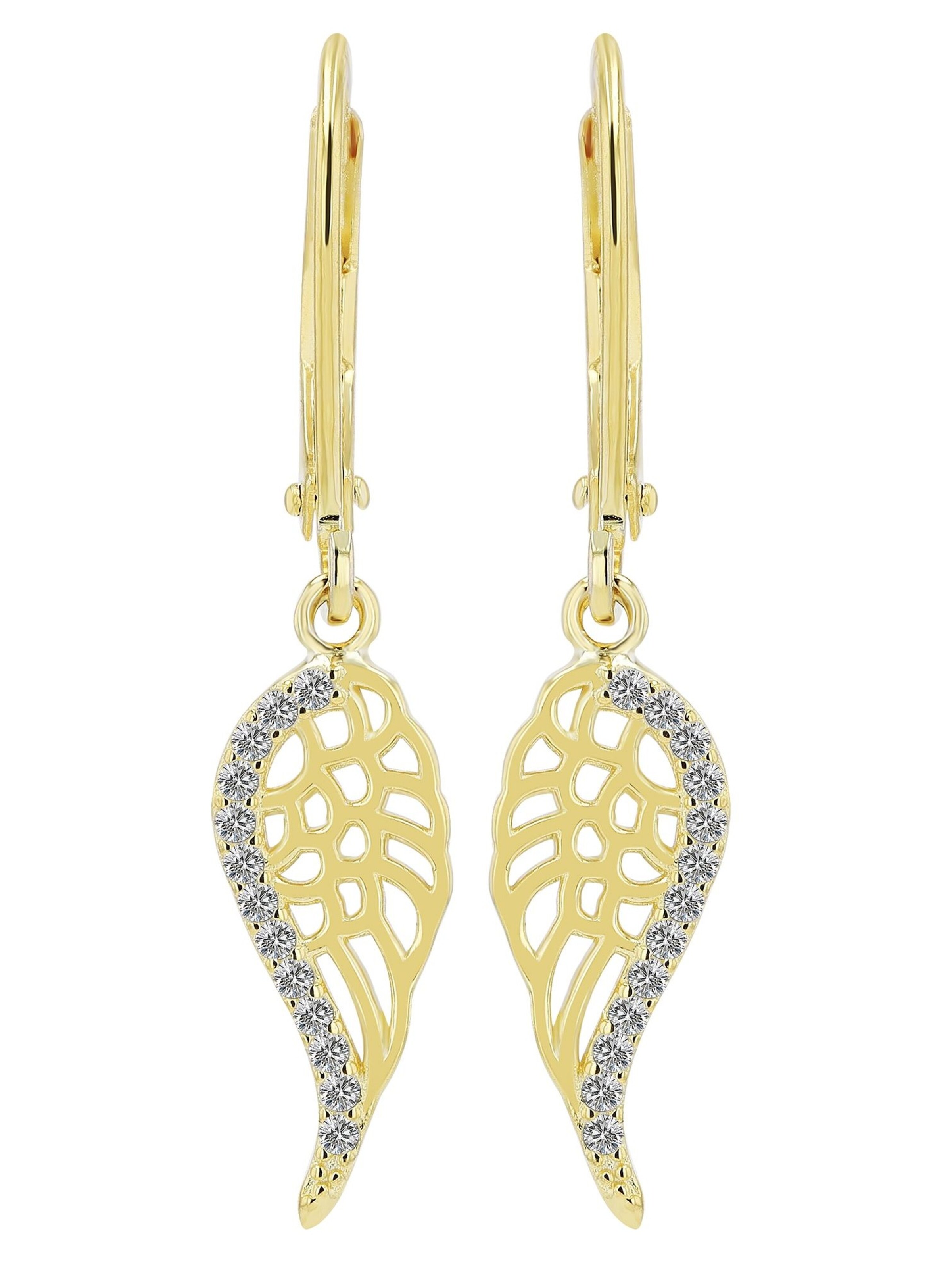 Akzent Ohrringe 'Laelia, 925 Sterlingsilber, langlebig'‌‌‌‌‌‌‌‌ in Gold: Vorderseite