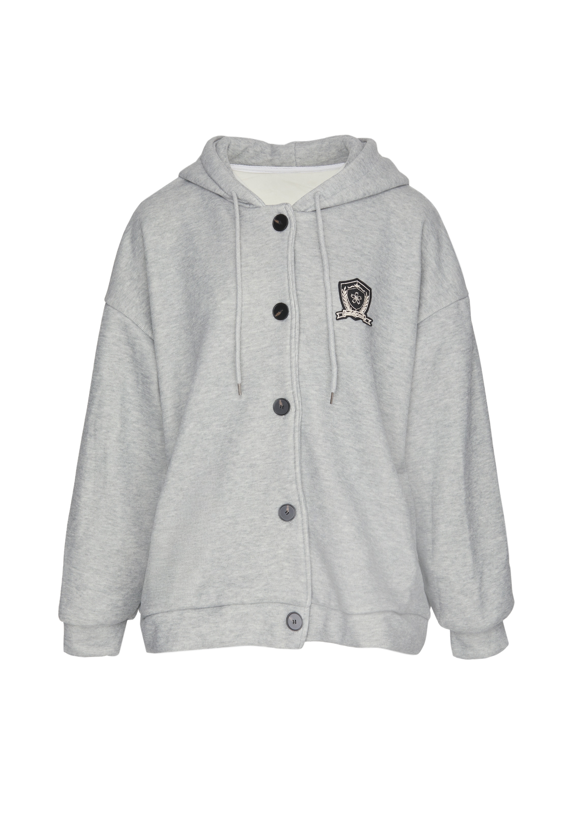 MYMO - Sudadera con cremallera 'VARSITY' en gris: frente