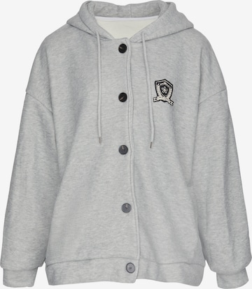 MYMO - Sudadera con cremallera 'VARSITY' en gris: frente