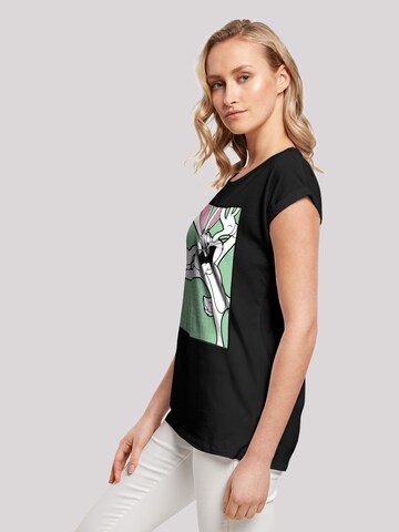 F4NT4STIC Shirt 'Looney Tunes Bugs Bunny Funny Face' in Zwart