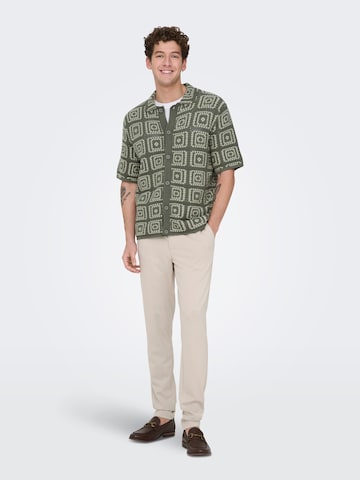 Only & Sons Comfort fit Button Up Shirt in Grey