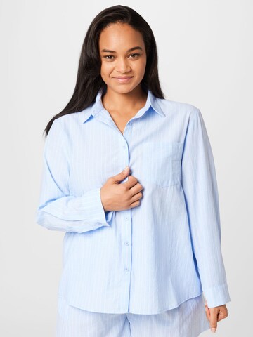 Missguided Plus Blouse in Blue: front