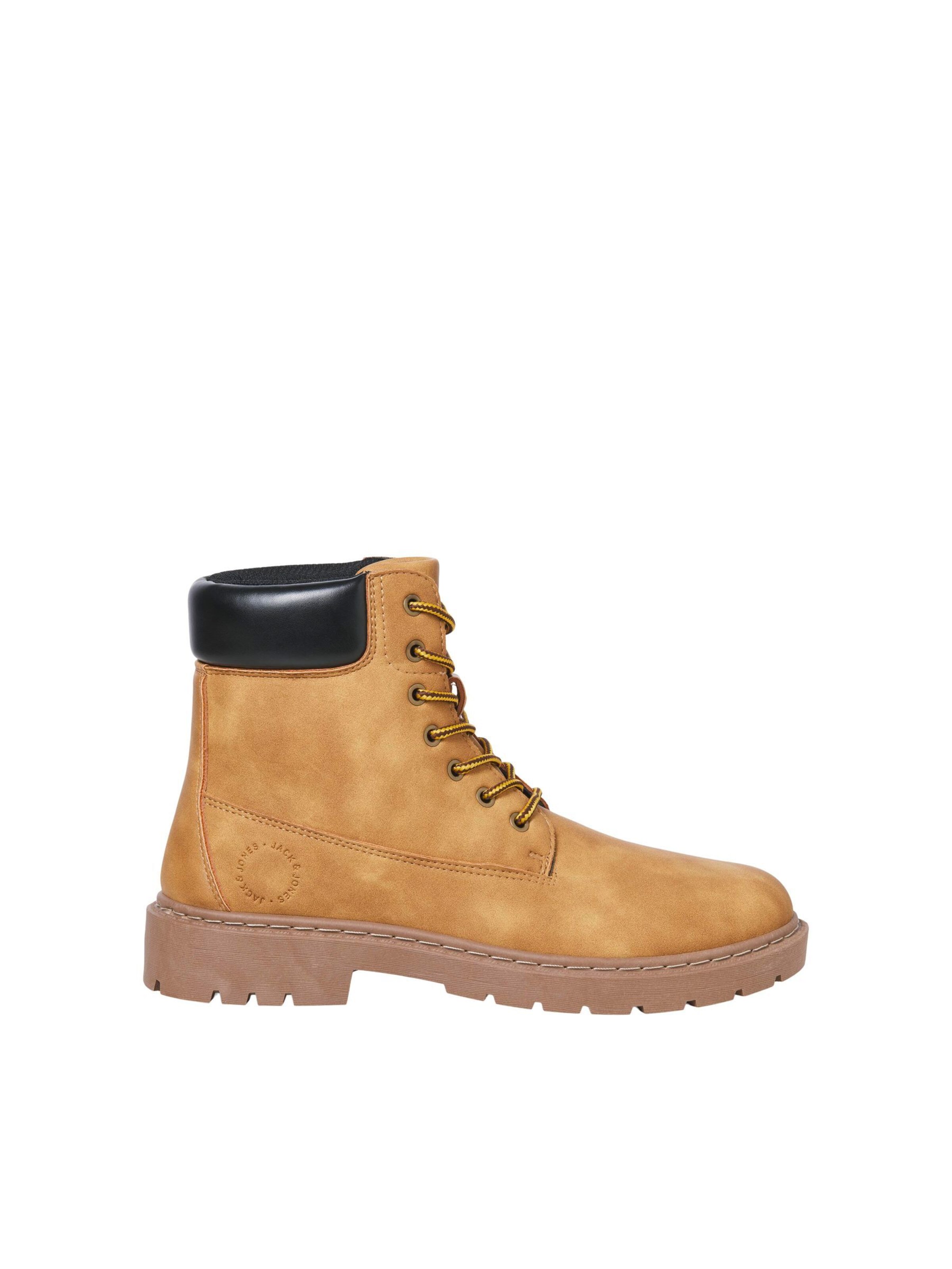 JACK & JONES Боти с връзки 'JFWAINSWORTH' в жълто: отстрани