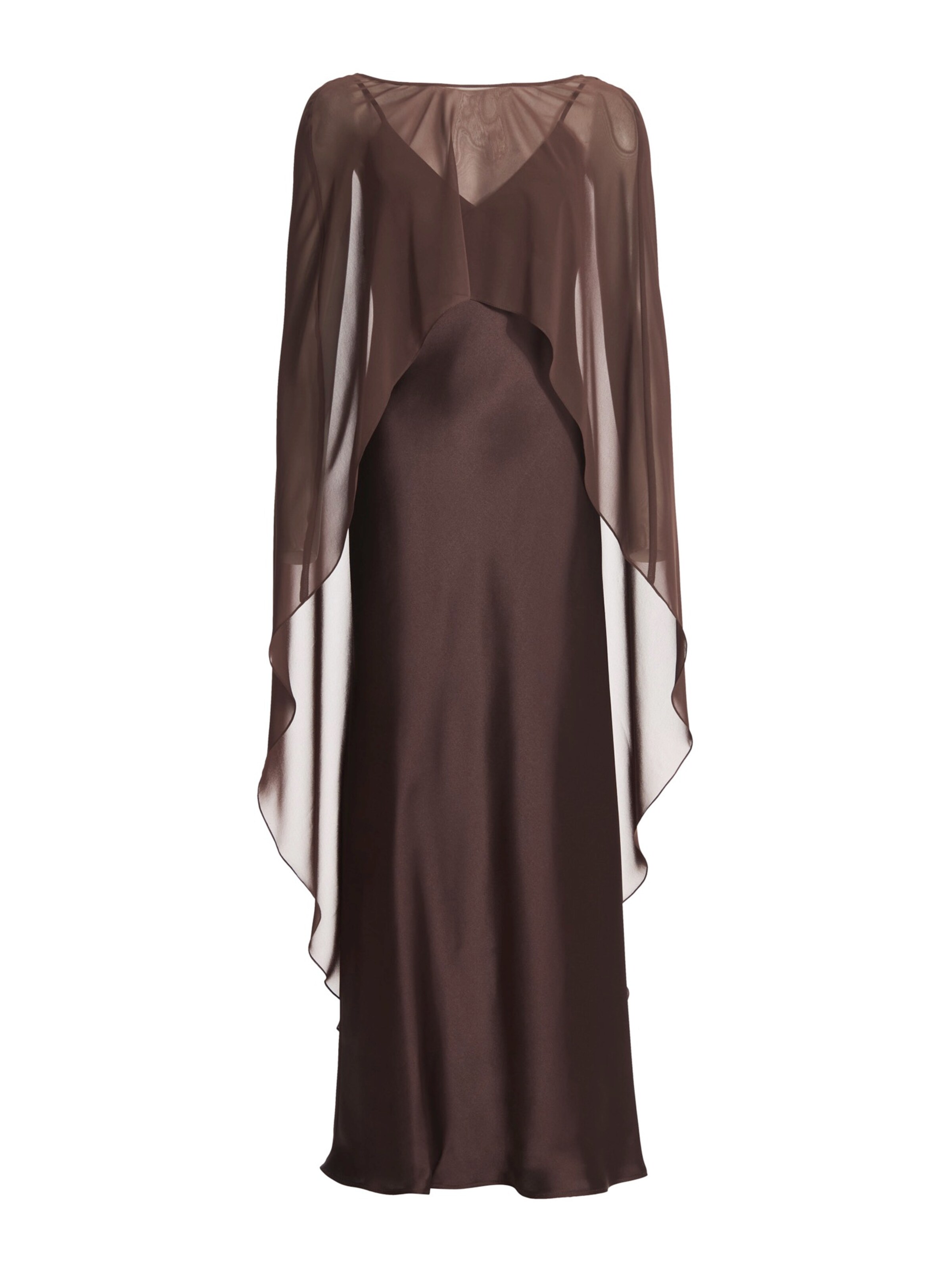 SWING - Vestido de noche en marrón: frente