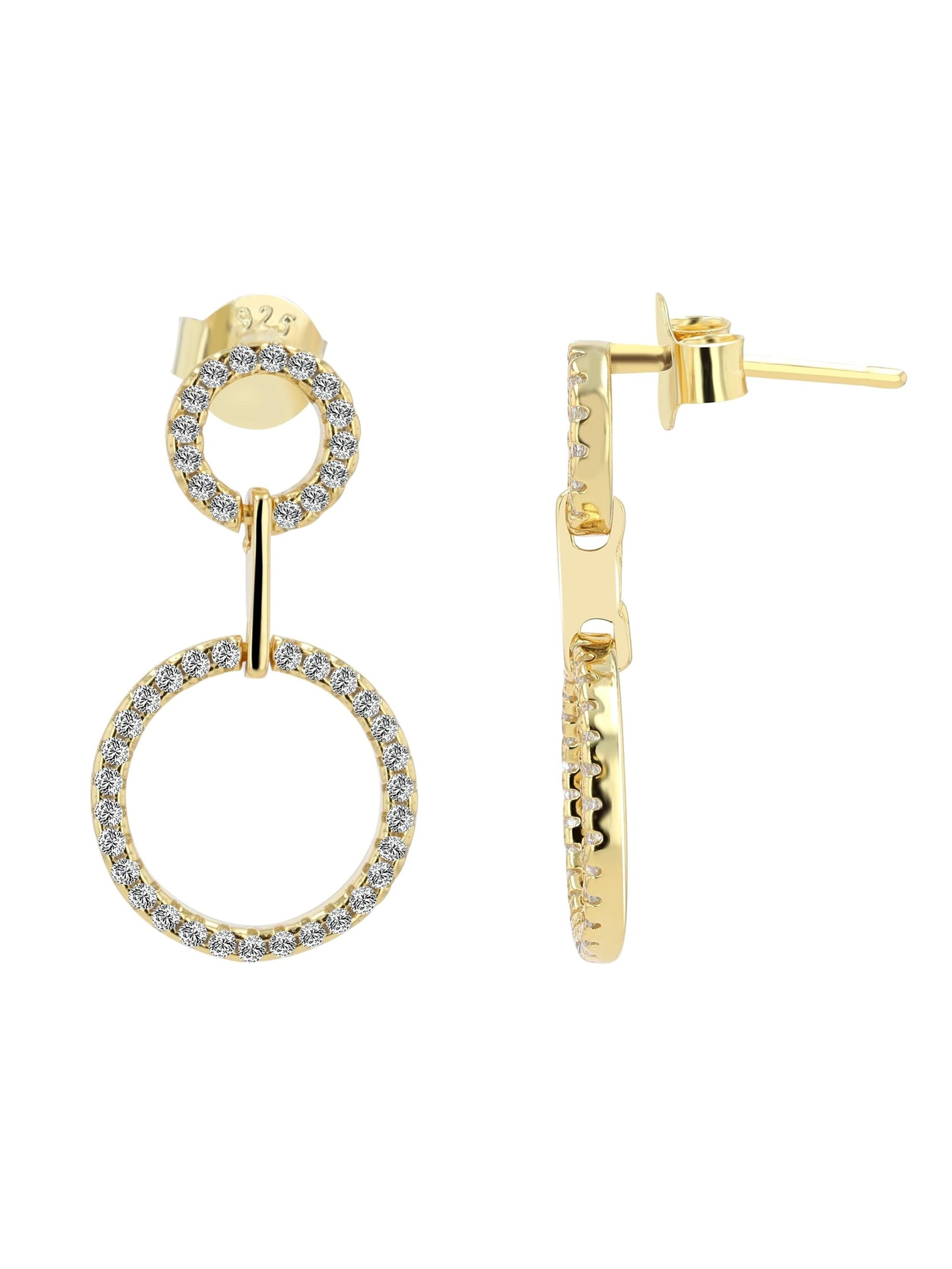 Akzent Earrings '"Caroline" aus 925 Sterlingsilber, rhodiniert, langlebig' in Gold