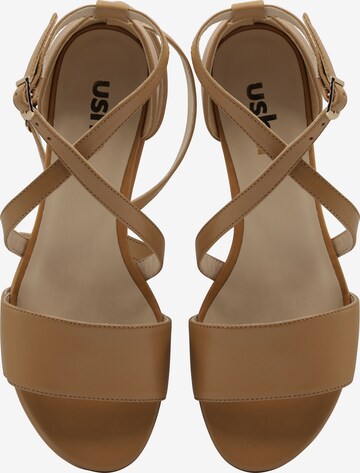 Usha Strap Sandals in Beige