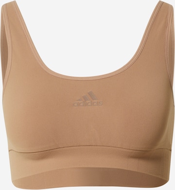 ADIDAS PERFORMANCE Bra in Brown: front